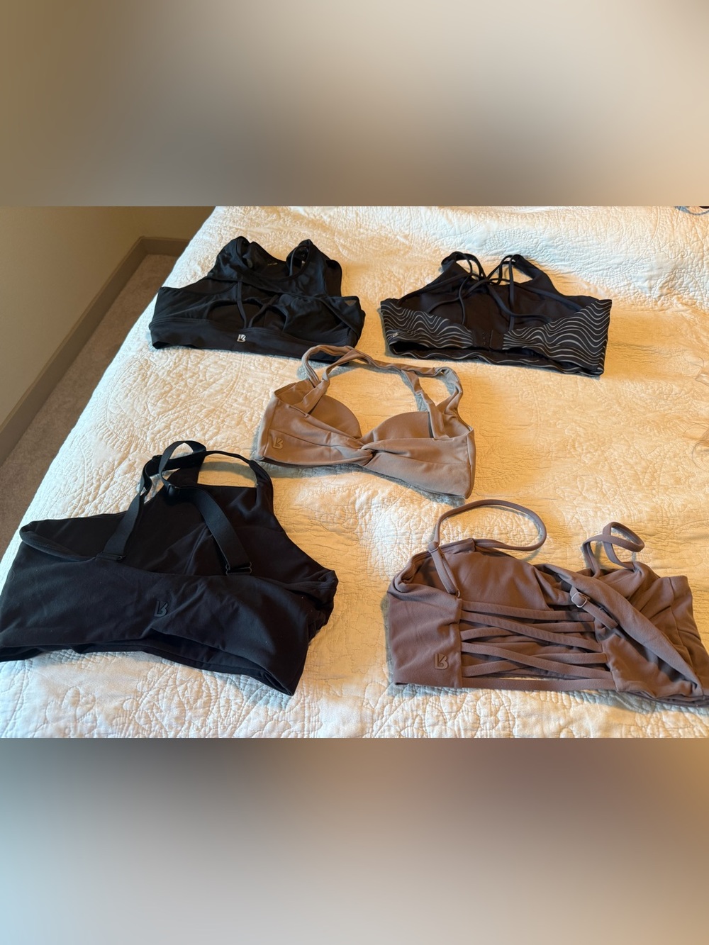 BuffBunny Women's Neutral and Black Sports Bras Pack - Picture 2 of 7